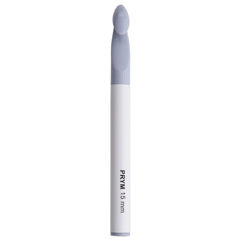 PRYM خطاف كروشيه بلاستيكي بريم 7 بوصة، 15 مم، رمادي - Image 2